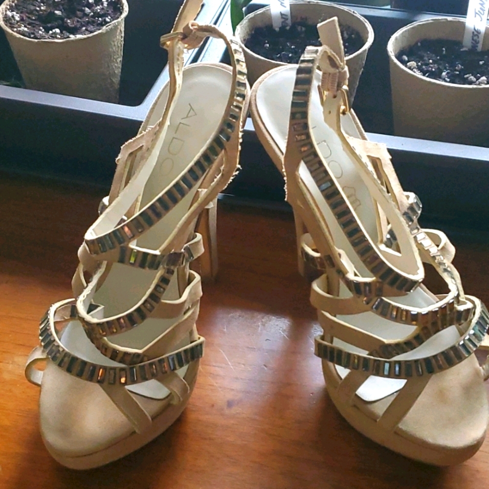 Aldo Rhinestone High Heel Pumps
